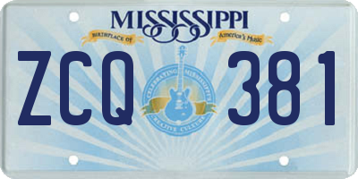 MS license plate ZCQ381
