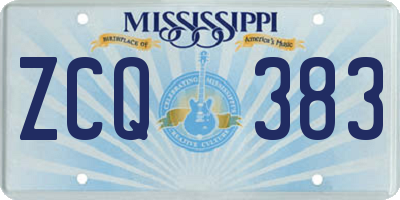 MS license plate ZCQ383