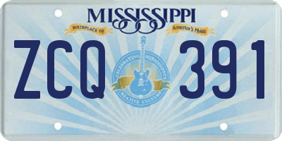 MS license plate ZCQ391