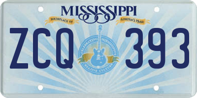 MS license plate ZCQ393