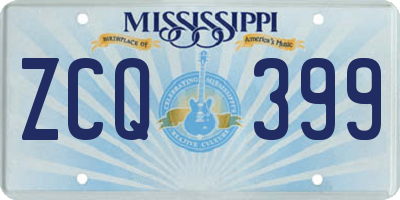 MS license plate ZCQ399