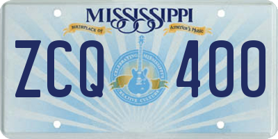 MS license plate ZCQ400