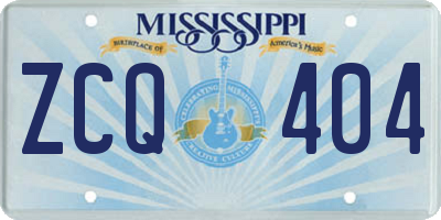 MS license plate ZCQ404