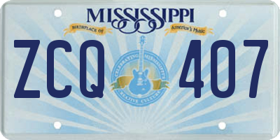 MS license plate ZCQ407