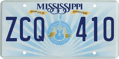 MS license plate ZCQ410