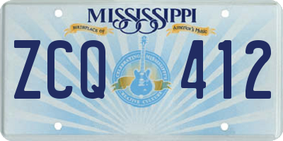 MS license plate ZCQ412