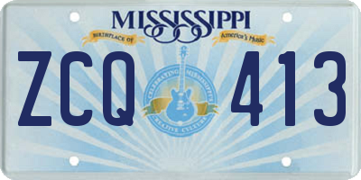 MS license plate ZCQ413