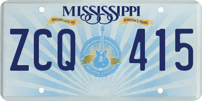 MS license plate ZCQ415