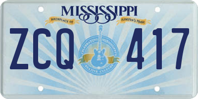 MS license plate ZCQ417