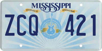 MS license plate ZCQ421