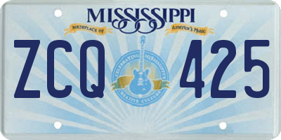 MS license plate ZCQ425