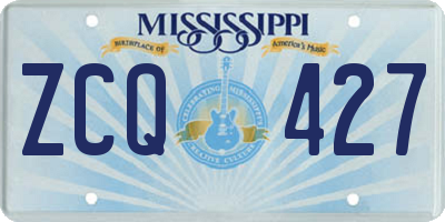 MS license plate ZCQ427
