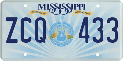 MS license plate ZCQ433