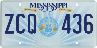 MS license plate ZCQ436