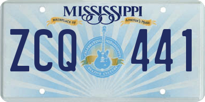 MS license plate ZCQ441