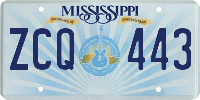 MS license plate ZCQ443