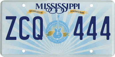 MS license plate ZCQ444
