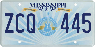 MS license plate ZCQ445