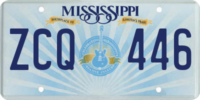 MS license plate ZCQ446