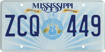 MS license plate ZCQ449