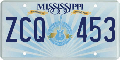 MS license plate ZCQ453