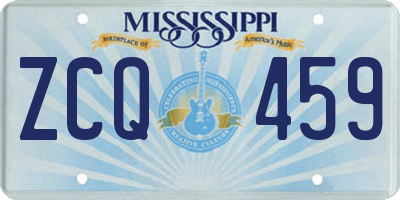 MS license plate ZCQ459