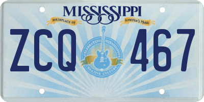MS license plate ZCQ467