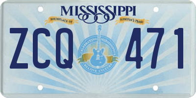 MS license plate ZCQ471