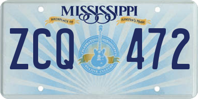 MS license plate ZCQ472