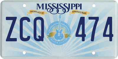 MS license plate ZCQ474