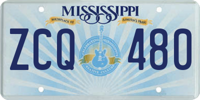 MS license plate ZCQ480