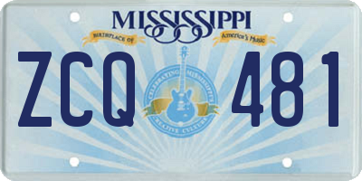 MS license plate ZCQ481