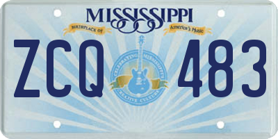 MS license plate ZCQ483