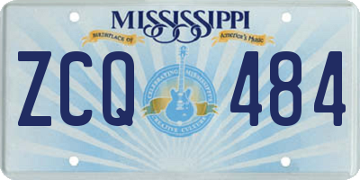 MS license plate ZCQ484