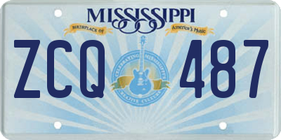 MS license plate ZCQ487