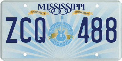 MS license plate ZCQ488