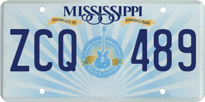MS license plate ZCQ489
