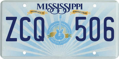 MS license plate ZCQ506