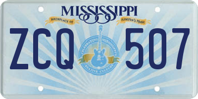 MS license plate ZCQ507