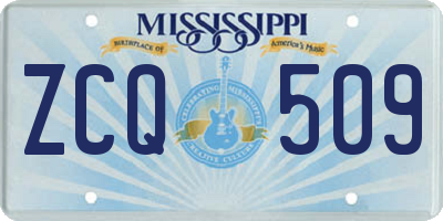 MS license plate ZCQ509