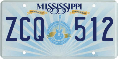 MS license plate ZCQ512