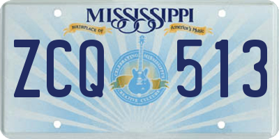 MS license plate ZCQ513