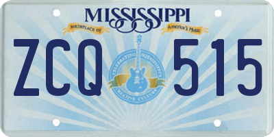 MS license plate ZCQ515