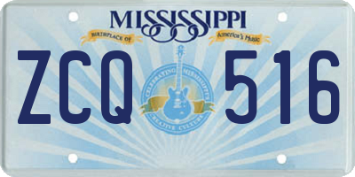MS license plate ZCQ516