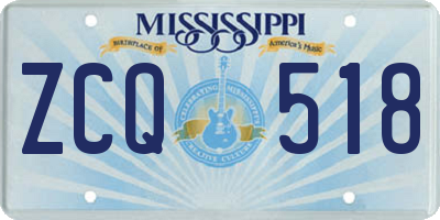 MS license plate ZCQ518