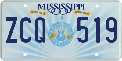 MS license plate ZCQ519