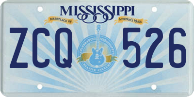 MS license plate ZCQ526