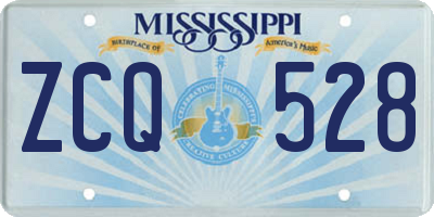 MS license plate ZCQ528