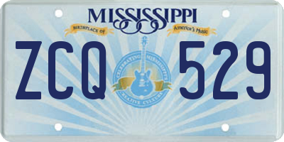 MS license plate ZCQ529