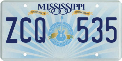 MS license plate ZCQ535